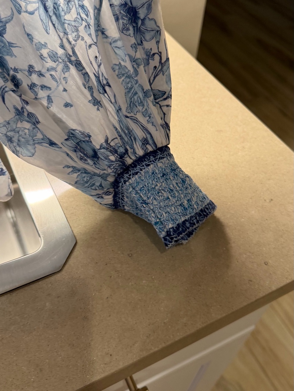 Alice and Olivia Floral Blouse in Blue and White - Picture 3 of 3
